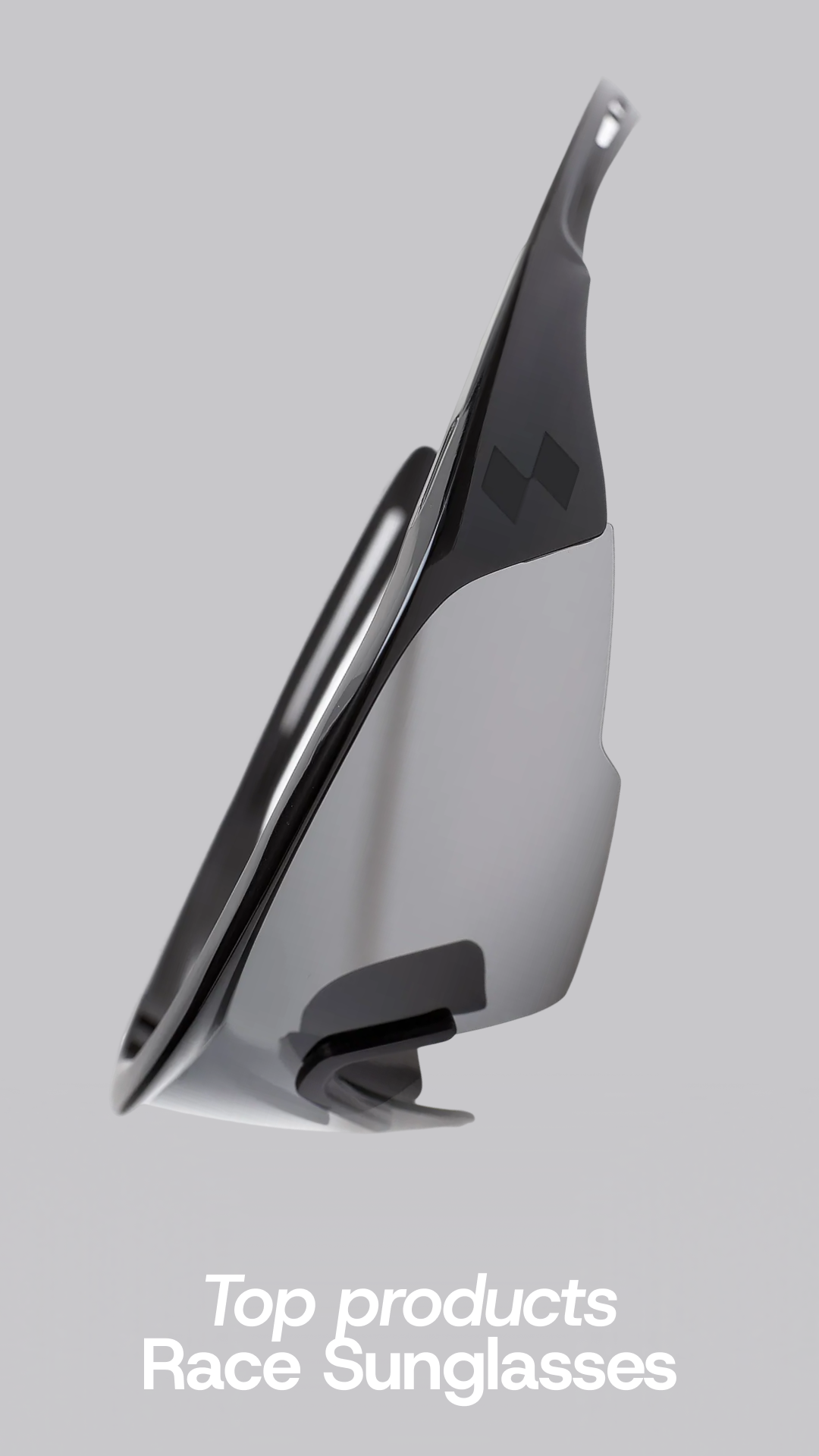 Race sunglasses on a gray background with text 'Top products Race Sunglasses'.