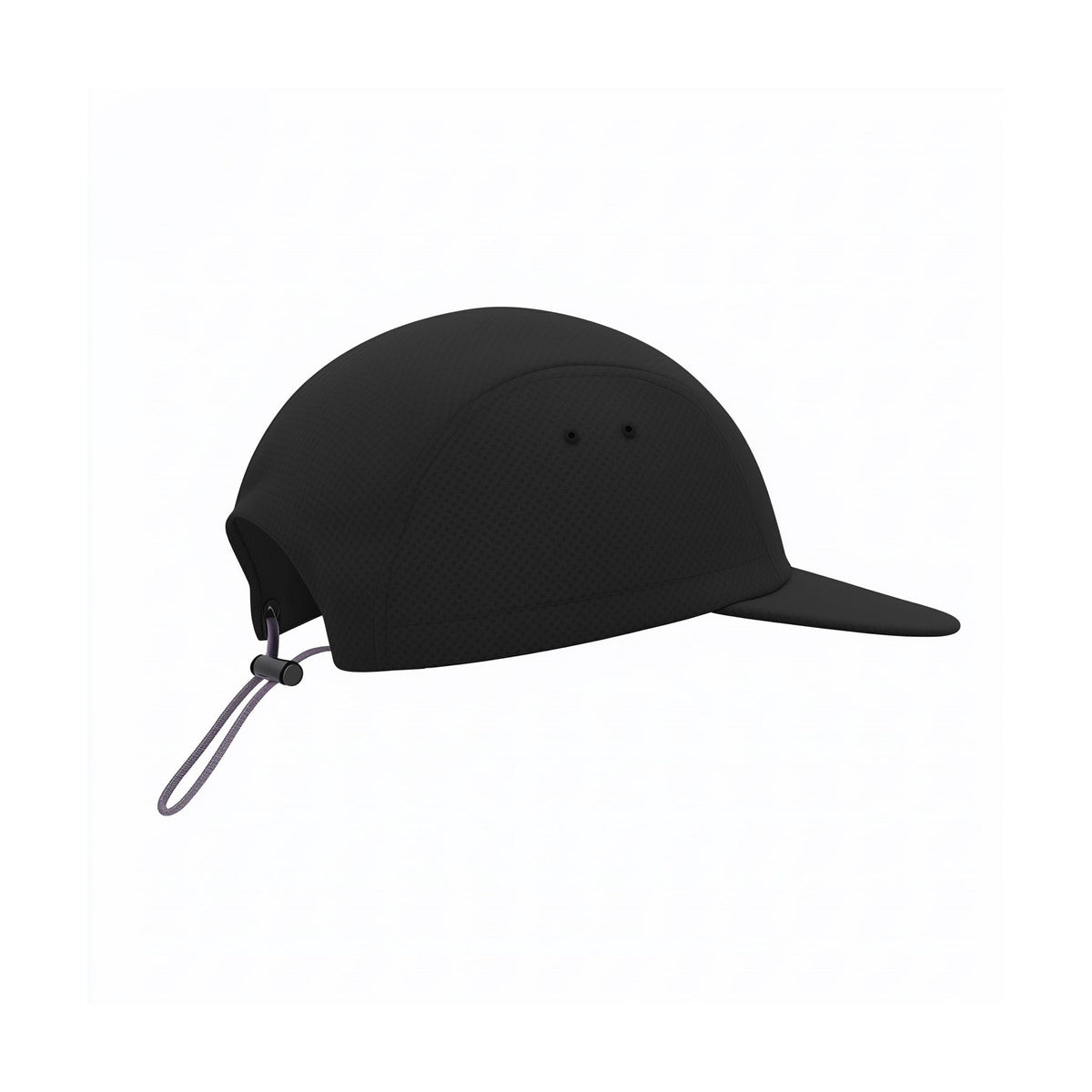 Black cap with a strap on a white background (Black)