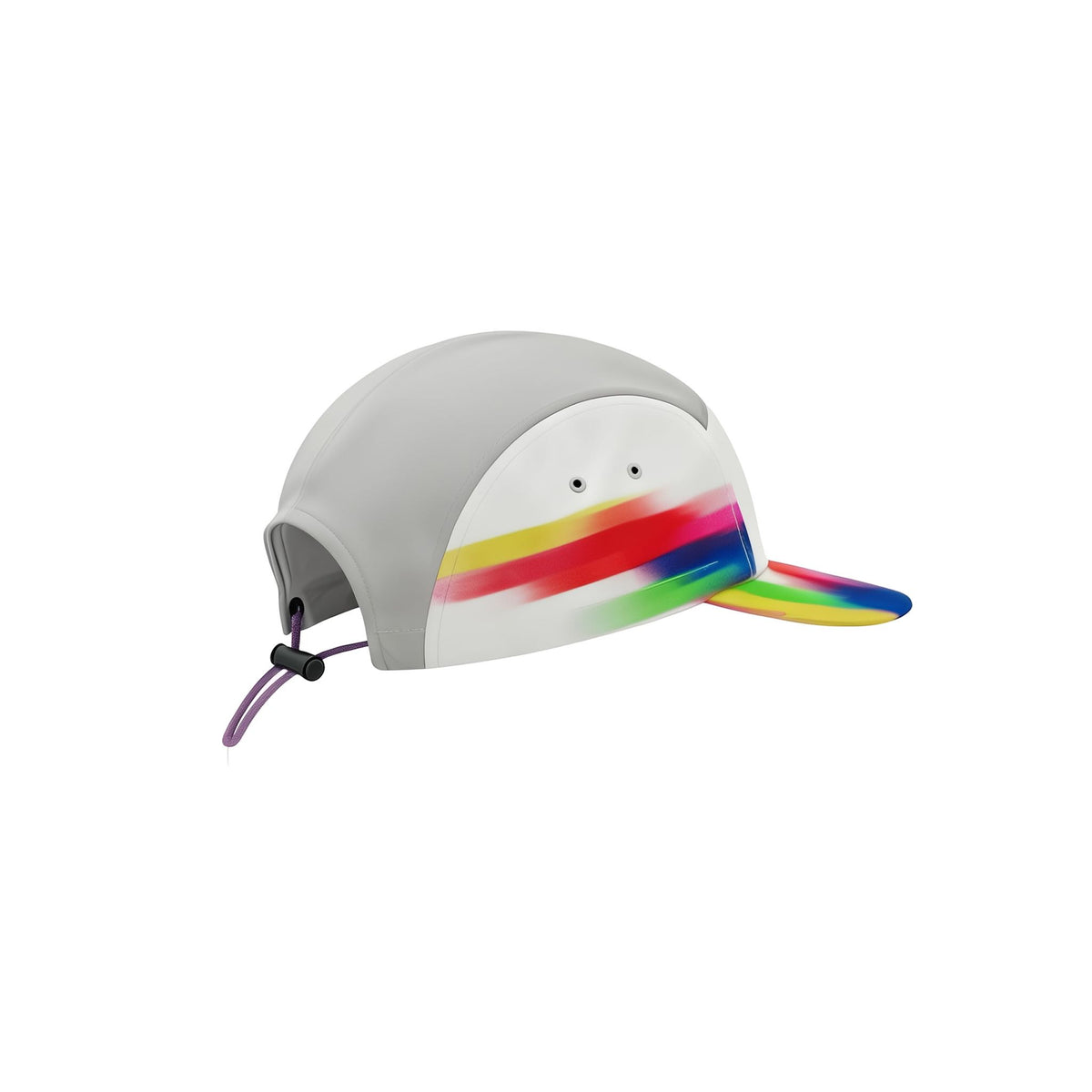 Gray cap with a colorful rainbow bill on a white background (White)