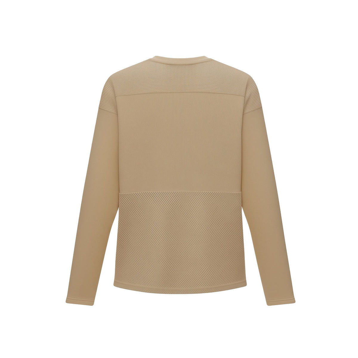 Beige long-sleeve top with textured pattern on a white background (Beige)