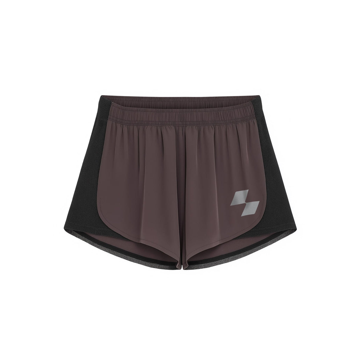 Pair of black and brown shorts on a white background (Brown)