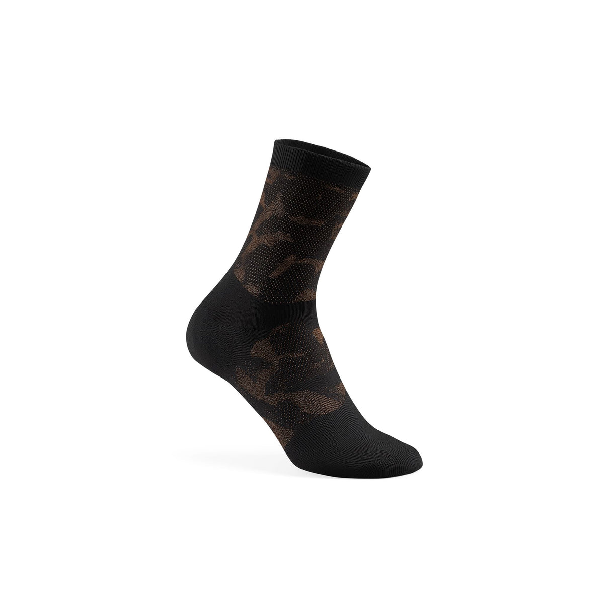 Black sock with brown pattern on a white background (Beige)
