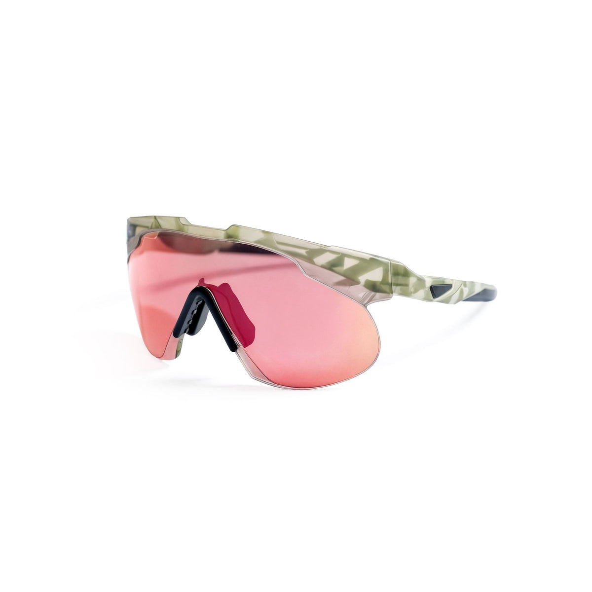 Sunglasses with pink lenses and camouflage frame on a white background (Pink)