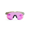 Sunglasses with pink lenses and camouflage frame on a white background (Violet)