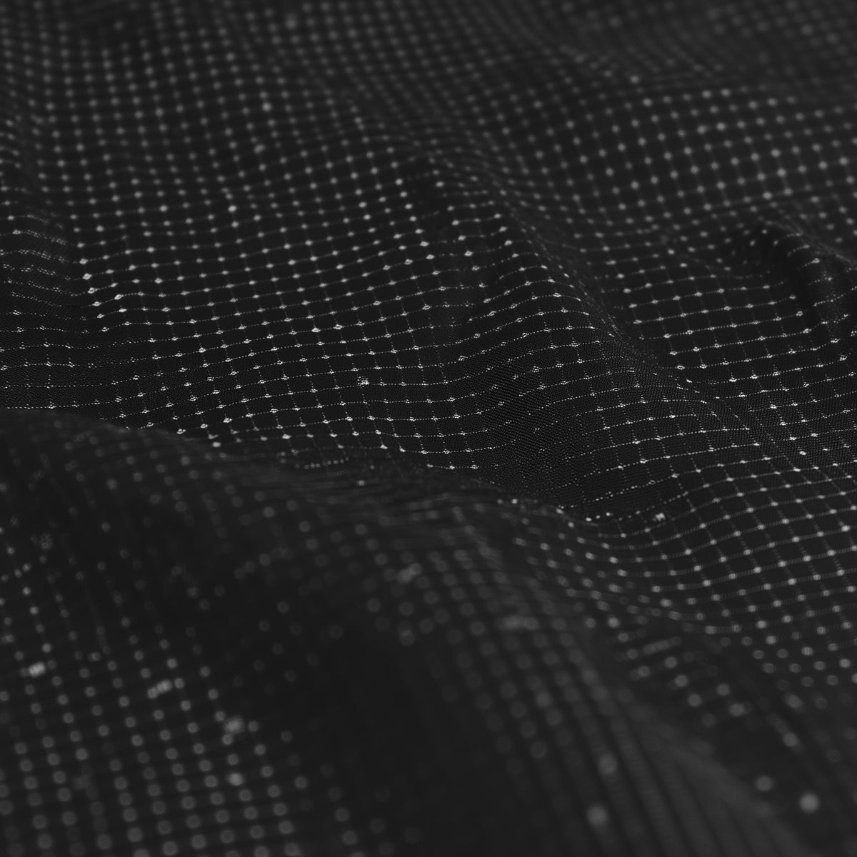 Close-up of black textured fabric (Black)