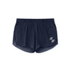Navy checkered shorts with a logo on a white background (Blue)