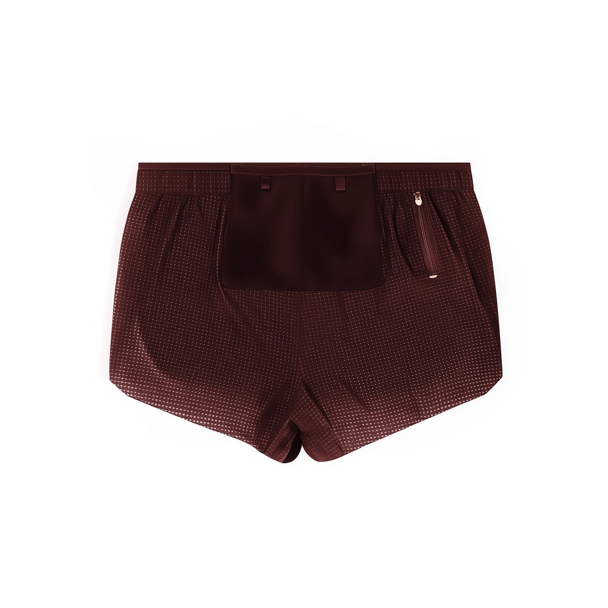 Brown checkered shorts on a white background (Red)