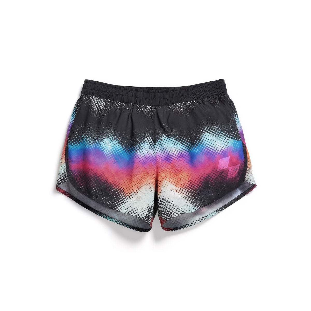 Colorful patterned shorts on a white background (Black)