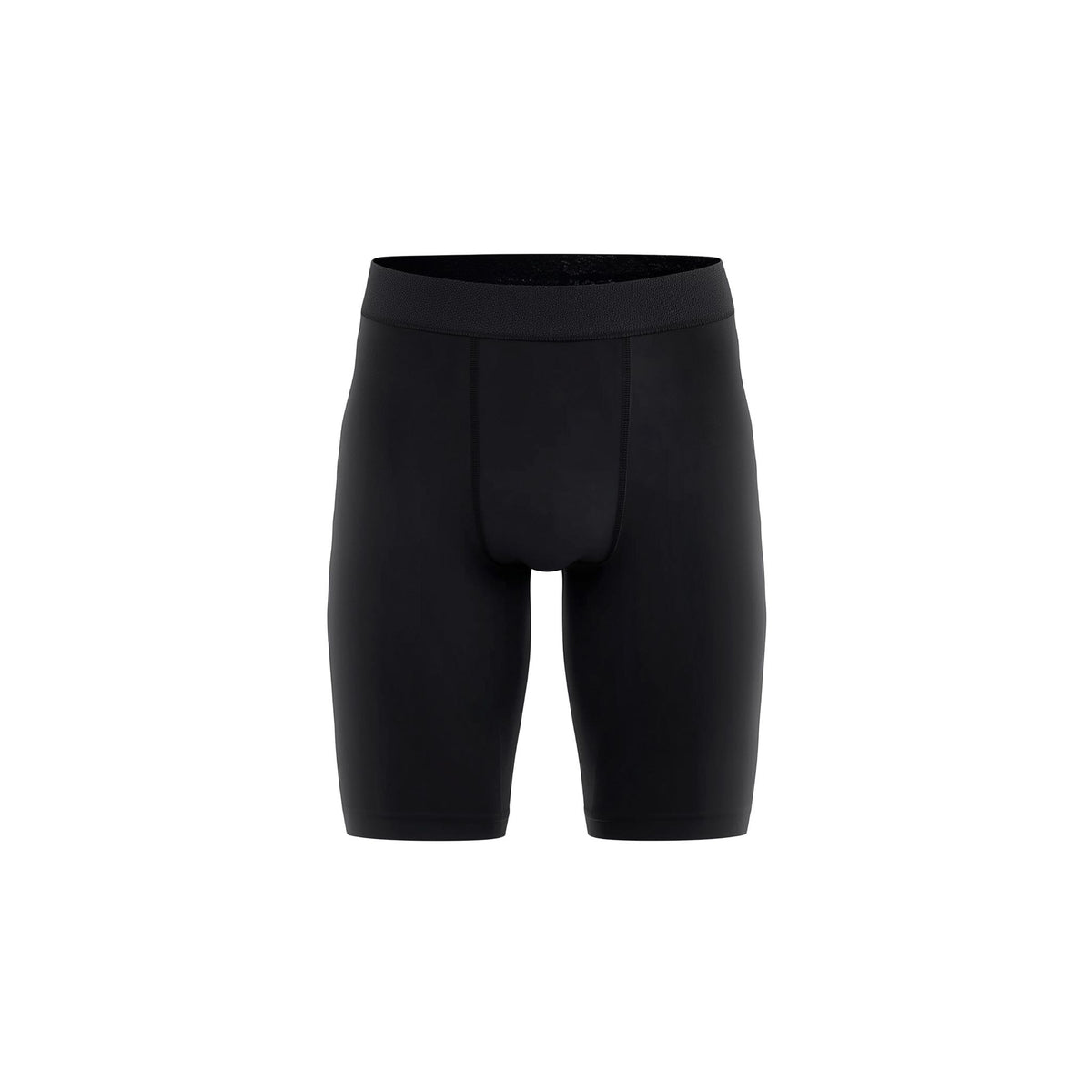 Black athletic shorts on a white background (Black)