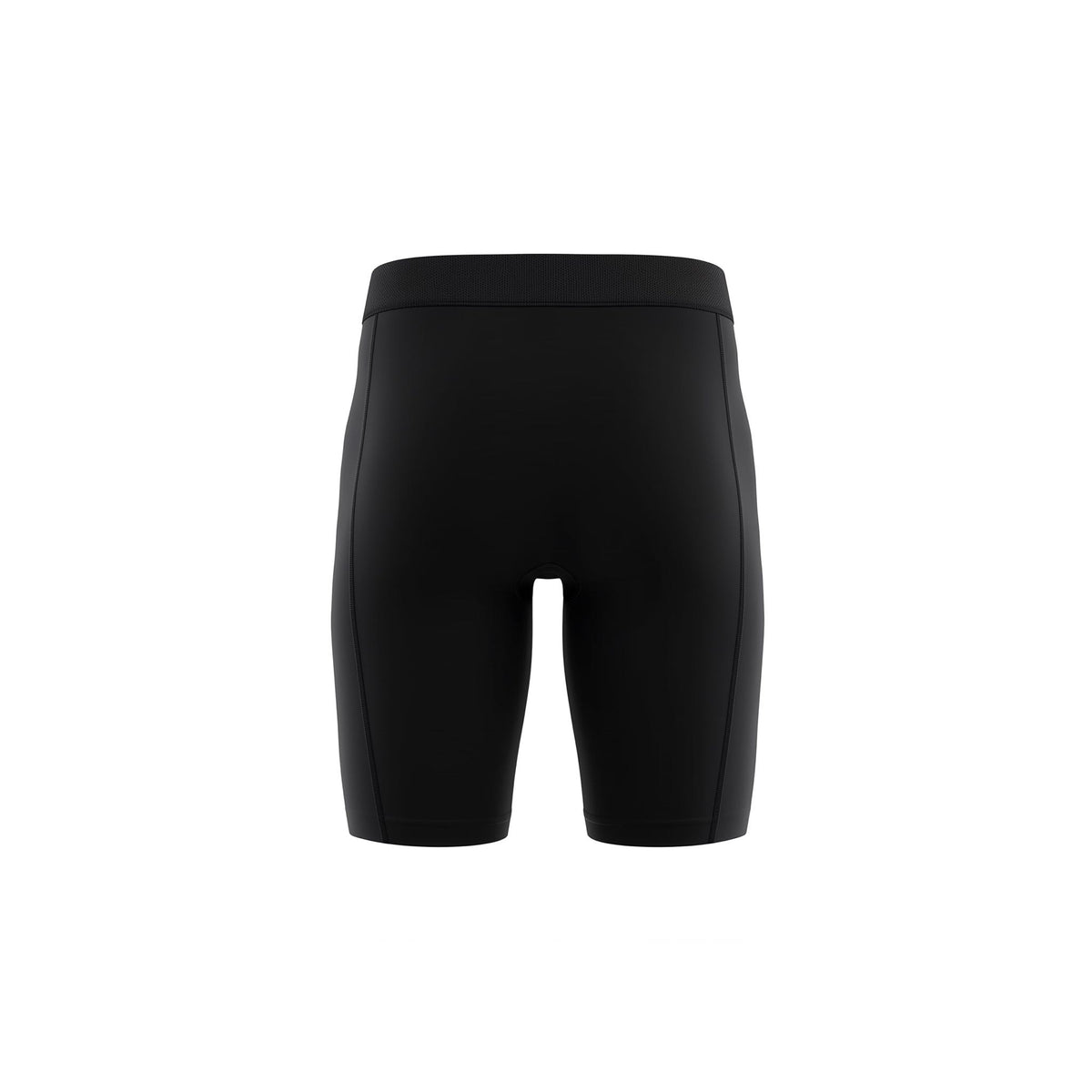 Black athletic shorts on a white background (Black)