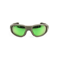Sunglasses with green lenses and gray frame on a white background (Green)
