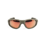 Sunglasses with reflective orange lenses and gray frame on a white background (Orange)
