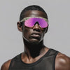Sunglasses with pink lenses and camouflage frame on a white background (Violet)