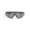 Black shield-style sunglasses with dark lenses on a white background (Black)