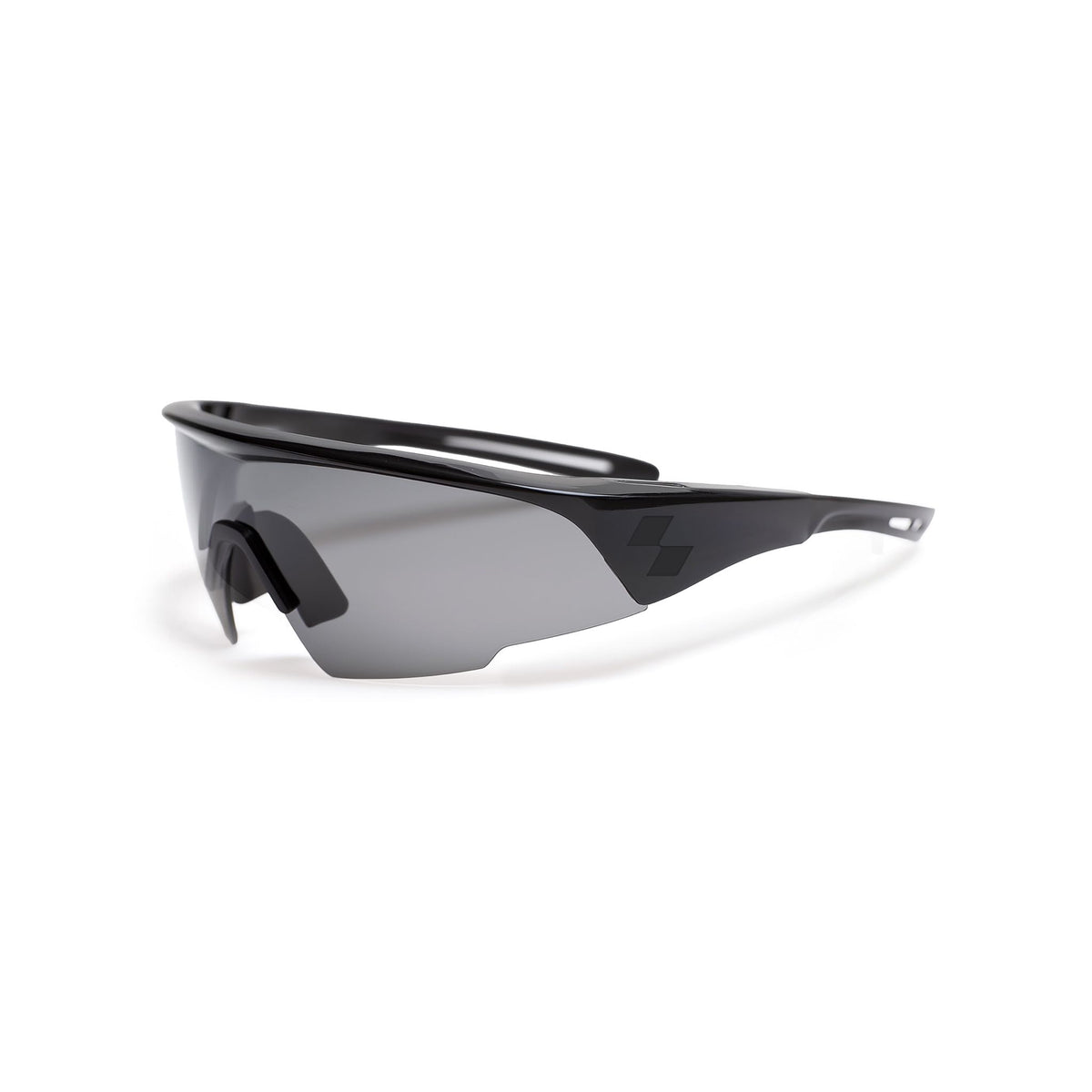 Black sunglasses with a clear lens on a white background (Black)