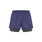 Two-tone purple and gray shorts on a white background (Blue)
