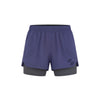 Two-tone purple and gray shorts on a white background (Blue)