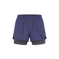 Two-tone purple and gray shorts on a white background (Blue)