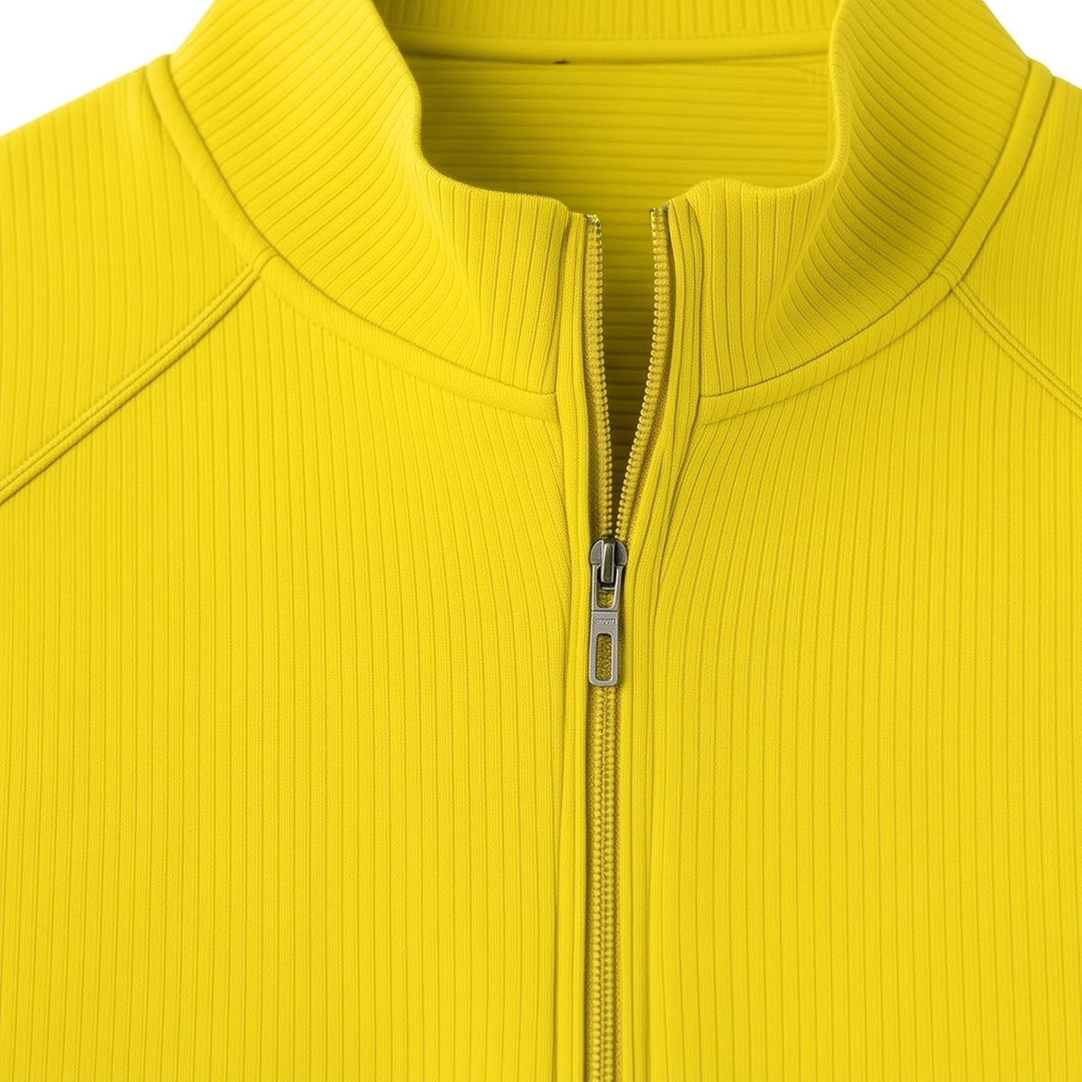 Yellow zip-up jacket on a white background (Yellow)